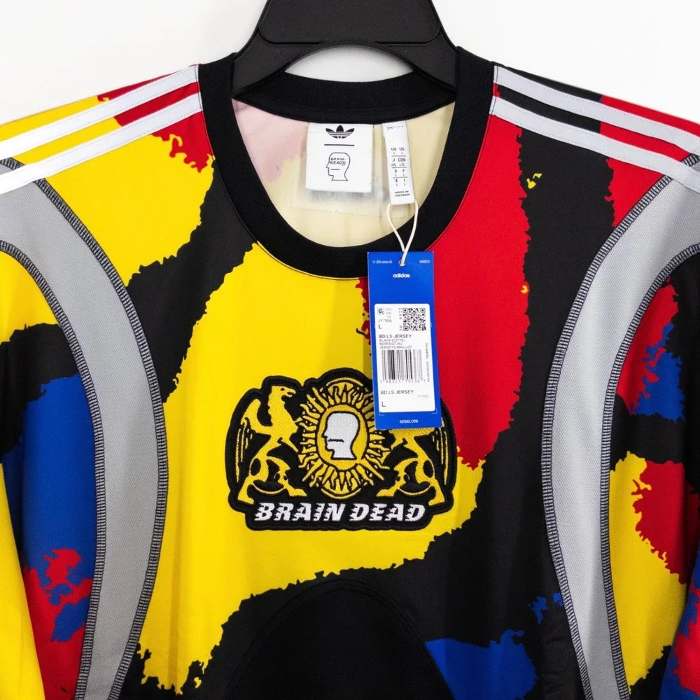 NEW Adidas x Brain Dead Long Sleeve Jersey Men's Large Black Multi Color NWT